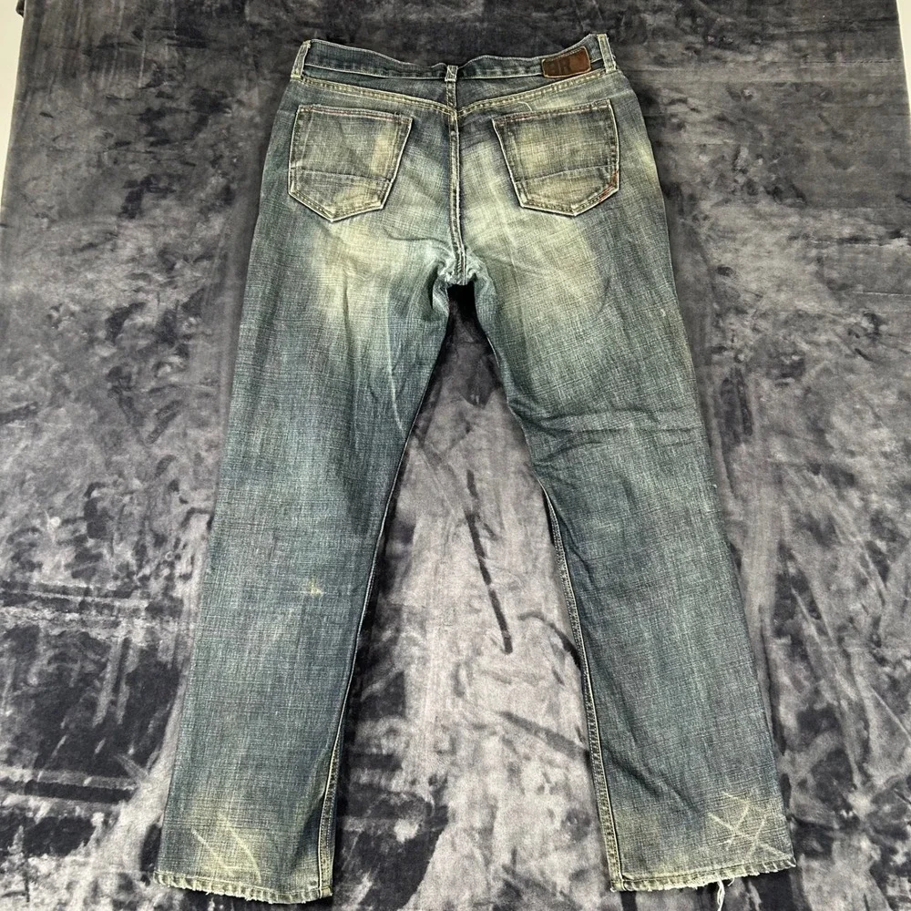 Banana Republic Straight Leg Jeans  34x32 Blue Faded Button Fly Distressed